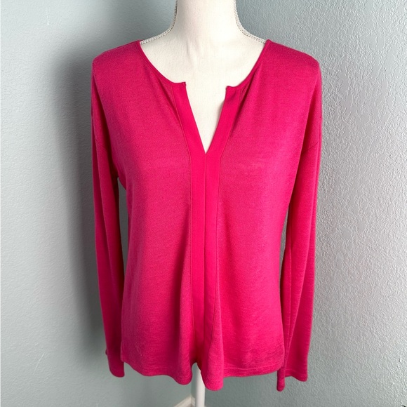 Sanctuary Sweater Size M Dark Pink V-Neck Long Sleeves Lightweight - Picture 2 of 12